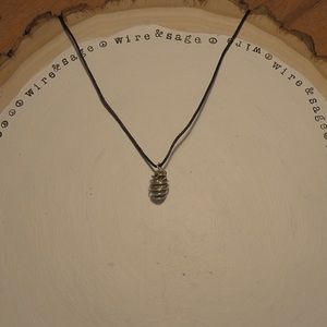 Raw Pyrite wire-wrapped choker necklace